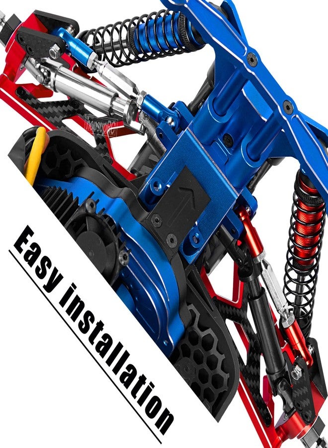 hopsupRC RC Carbon Fibre Aluminum Rear Hubs Front Steering Block Knuckles & C-Hubs Caster Blocks Upgrades Parts for 1/10 Senton/Granite 3S Blx & Mega 550,Vorteks 3S Blx,Big Rock 3s BLX.Red - Image 3